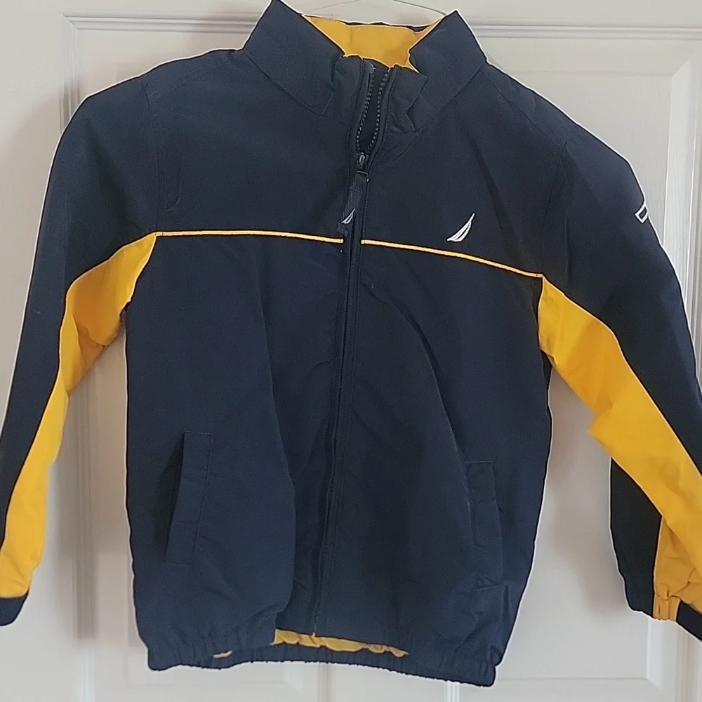 Nautica Kids Navy Jacket with Yellow Accents
